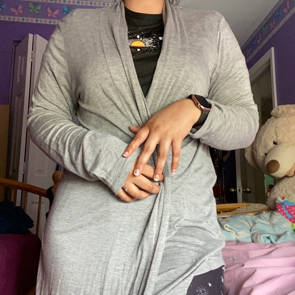 Gray cardigan